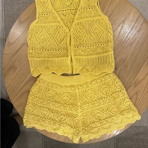 a new day Yellow Crochet set